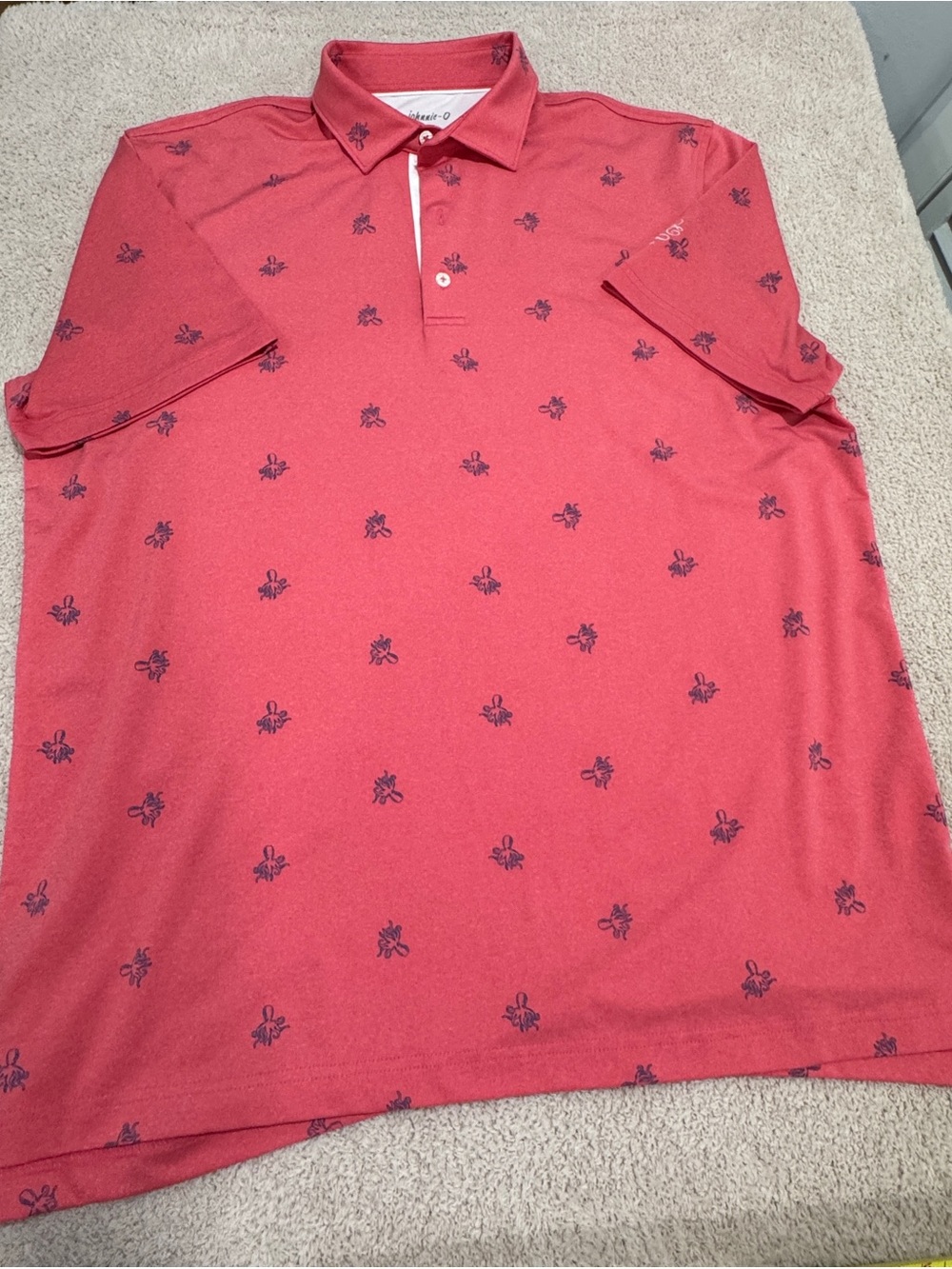 johnnie‑O Red Octopus Embroidered Performance Polo Men’s L